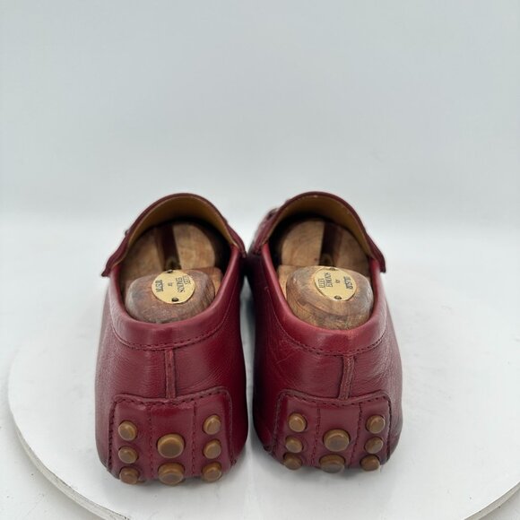 Gucci Damo Men Size UK8 US8.5 Red Burgundy Leather Horsebit Slip On Loafer Shoes - Picture 5 of 11